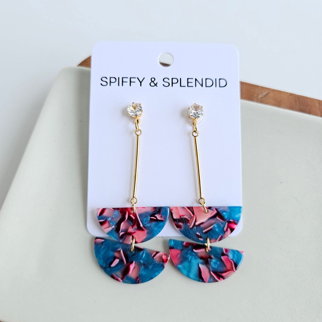 Everly Earrings - Magenta Teal by Spiffy & Splendid