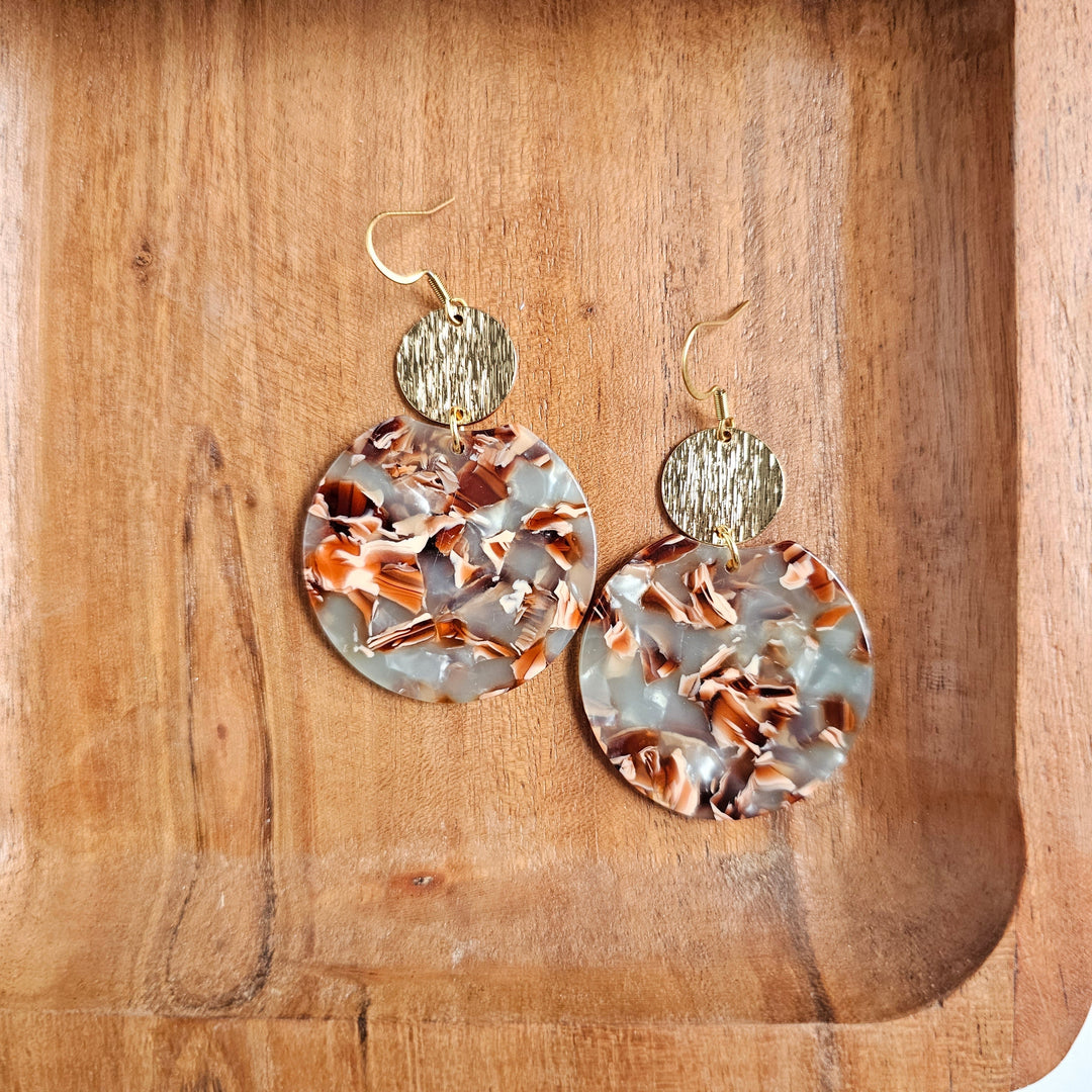 Zoey Earrings - Seafoam & Rust by Spiffy & Splendid