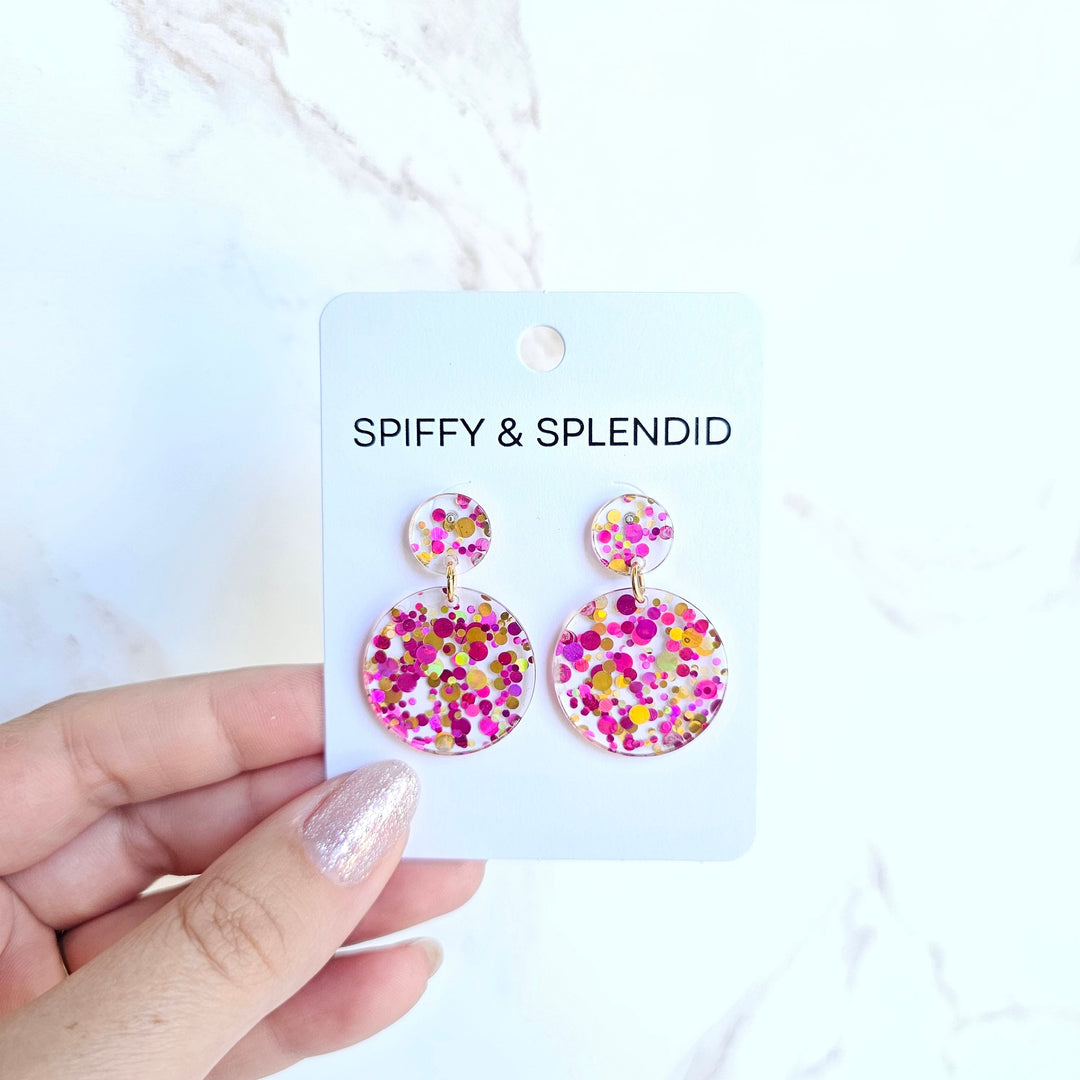 Addy Earrings - Pink Confetti by Spiffy & Splendid