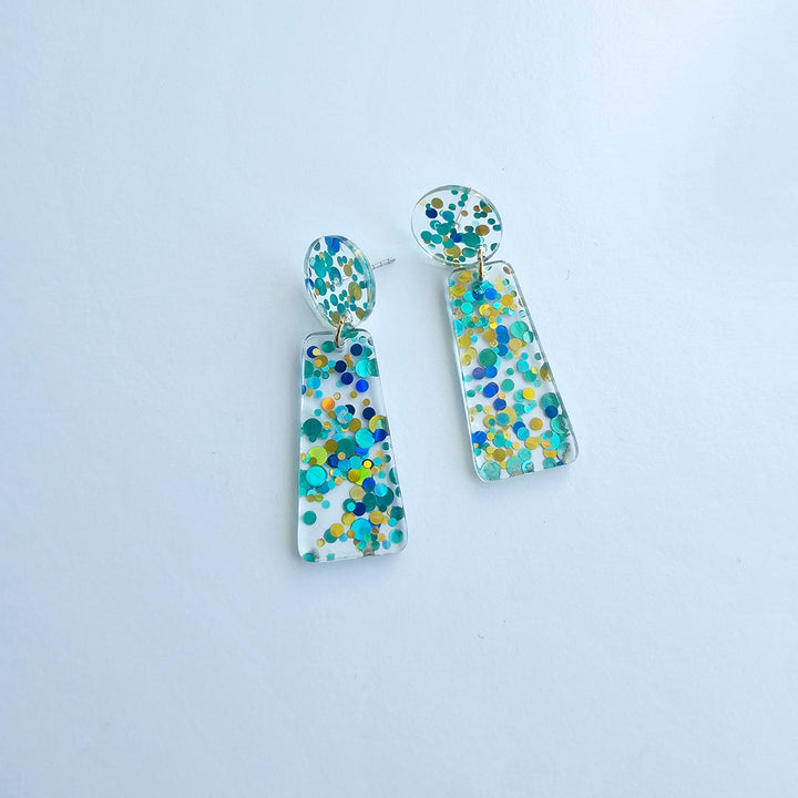Mia Earrings - Aqua Confetti by Spiffy & Splendid