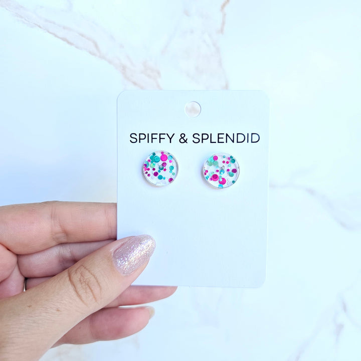 Sophie Studs - Blue Violet Confetti by Spiffy & Splendid