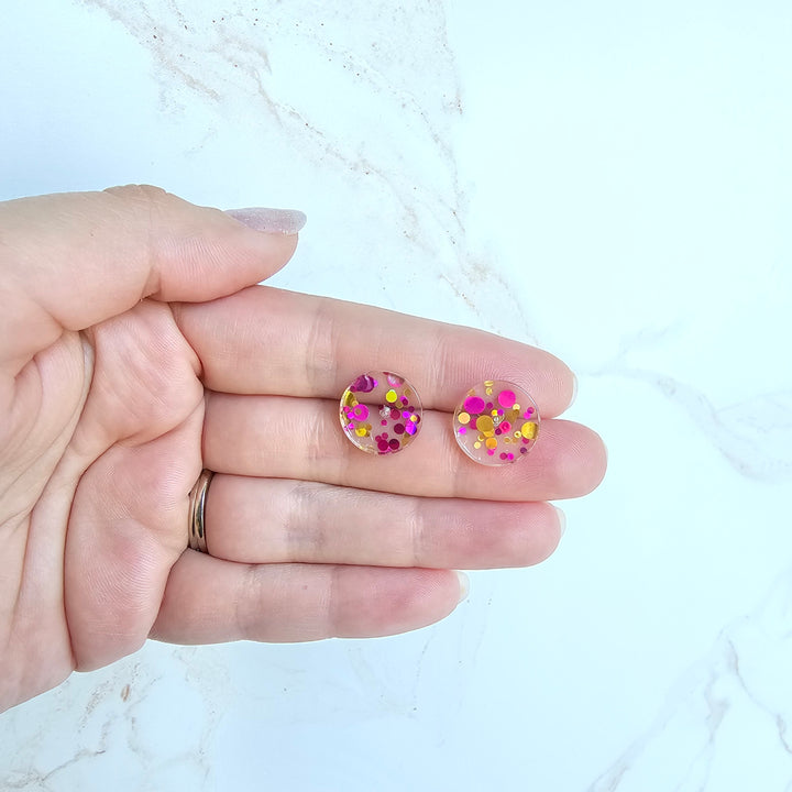 Sophie Studs - Pink Confetti by Spiffy & Splendid