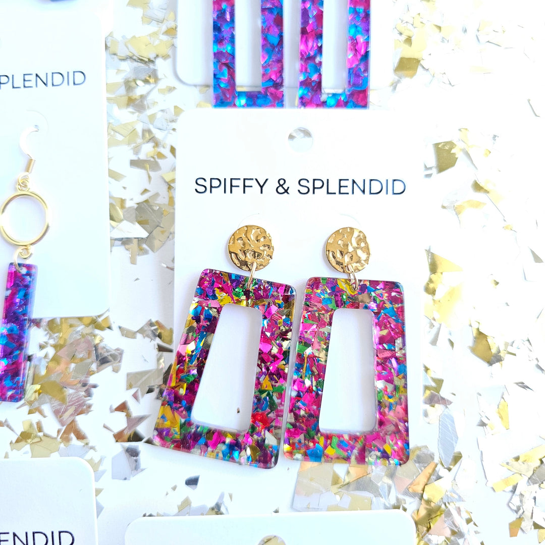 Avery Earrings - Pink Sparkle by Spiffy & Splendid