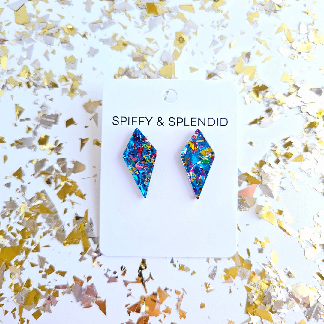 Crystal Studs - Blue Sparkle by Spiffy & Splendid