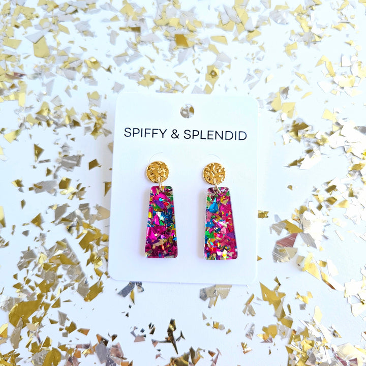 Mia Mini Earrings - Pink Sparkle by Spiffy & Splendid