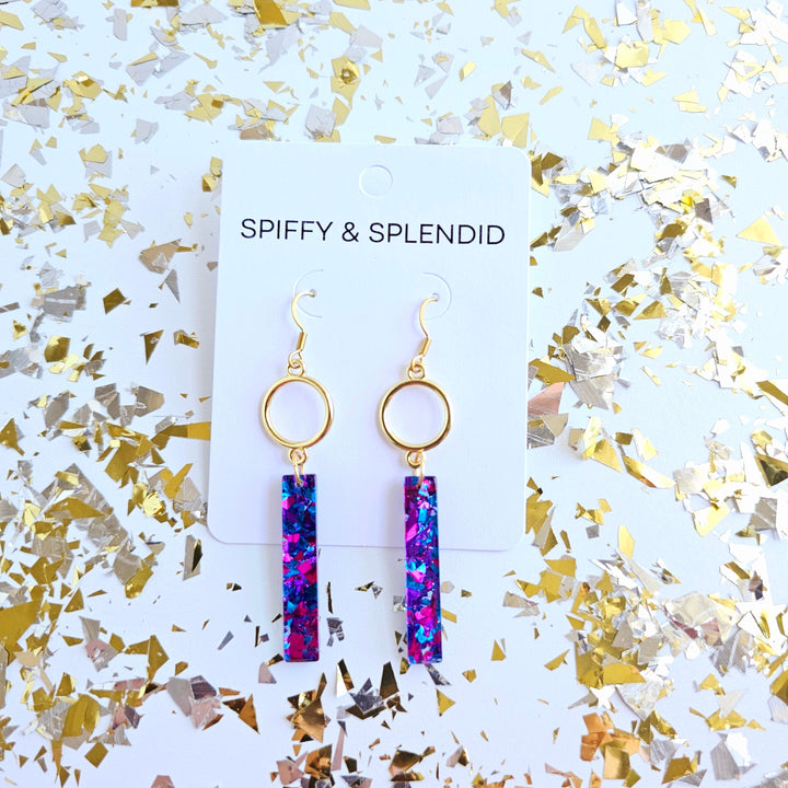 Isabella Earrings - Purple Sparkle by Spiffy & Splendid