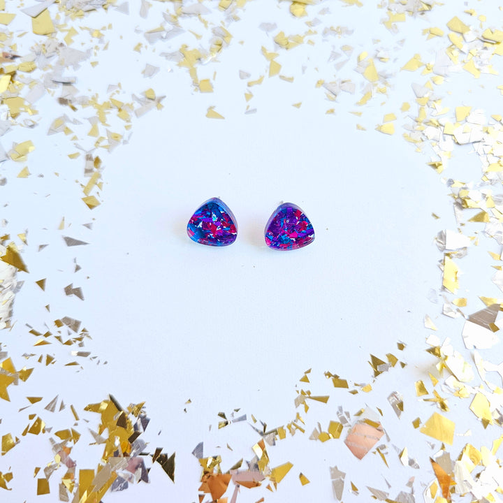 Gemma Studs - Purple Sparkle by Spiffy & Splendid