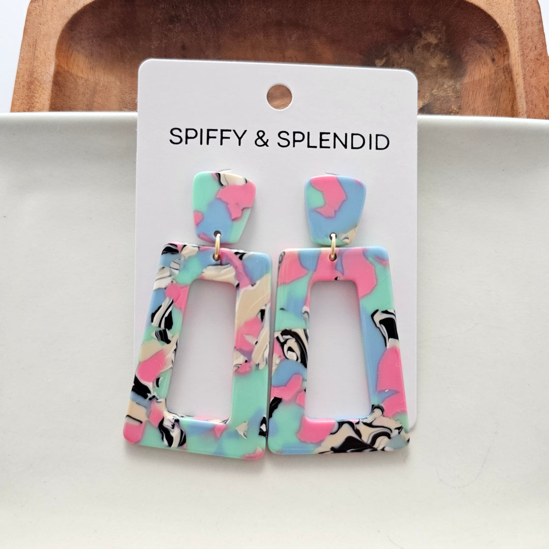 Avery Earrings - 80's Pastel by Spiffy & Splendid