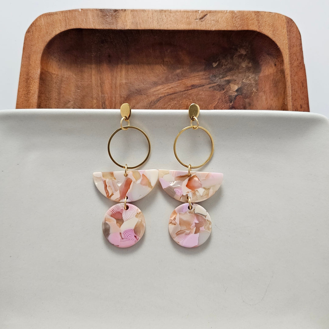 Wren Earrings - Peachy Pink by Spiffy & Splendid