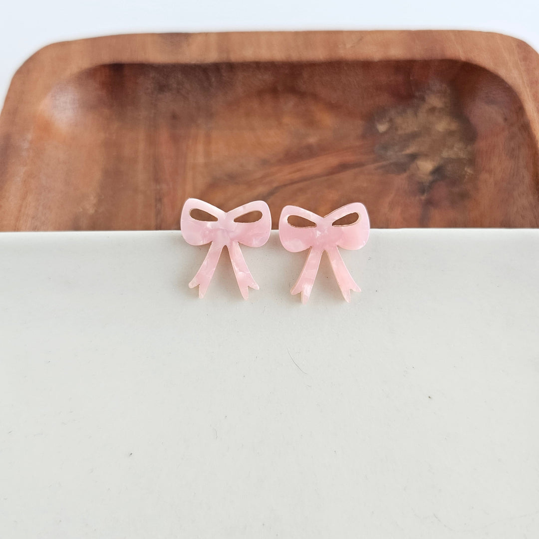Bow Studs - Pink by Spiffy & Splendid