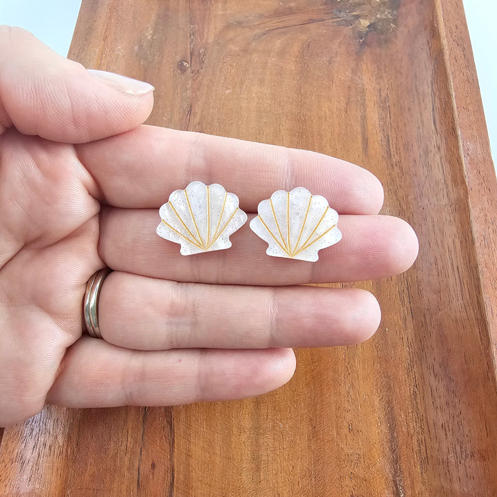 Seashell Studs - Pink Pearl by Spiffy & Splendid