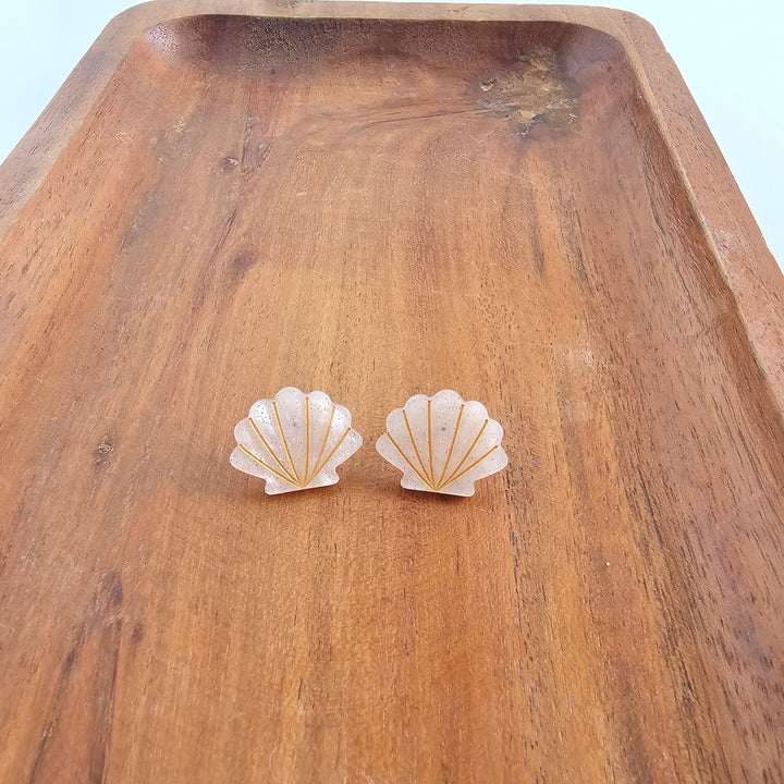 Seashell Studs - Pink Pearl by Spiffy & Splendid
