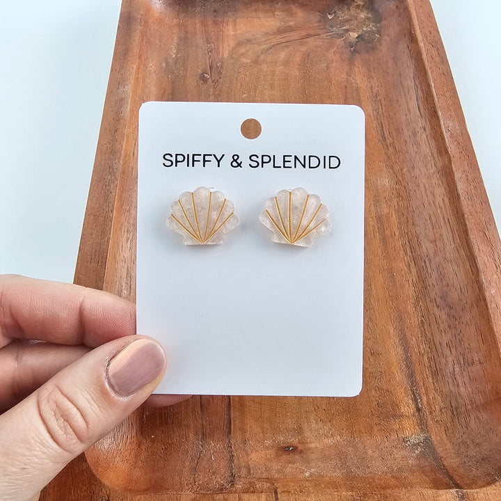 Seashell Studs - Pink Pearl by Spiffy & Splendid