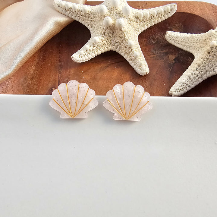Seashell Studs - Pink Pearl by Spiffy & Splendid