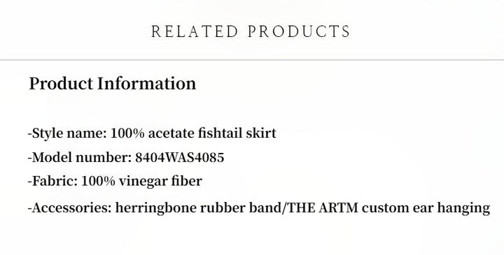 "Extremely luxurious" American EASTMAN acetate glossy bias-cut elegant slim fishtail skirt by Firelady Fur