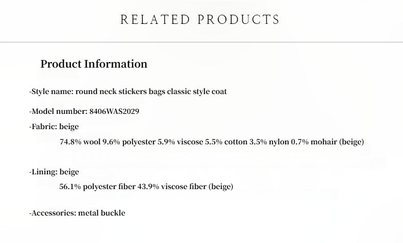 Heavy wool tweed high-end exquisite round neck patch pocket slim Chanel jacket for women by Firelady Fur