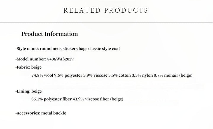 Heavy wool tweed high-end exquisite round neck patch pocket slim Chanel jacket for women by Firelady Fur