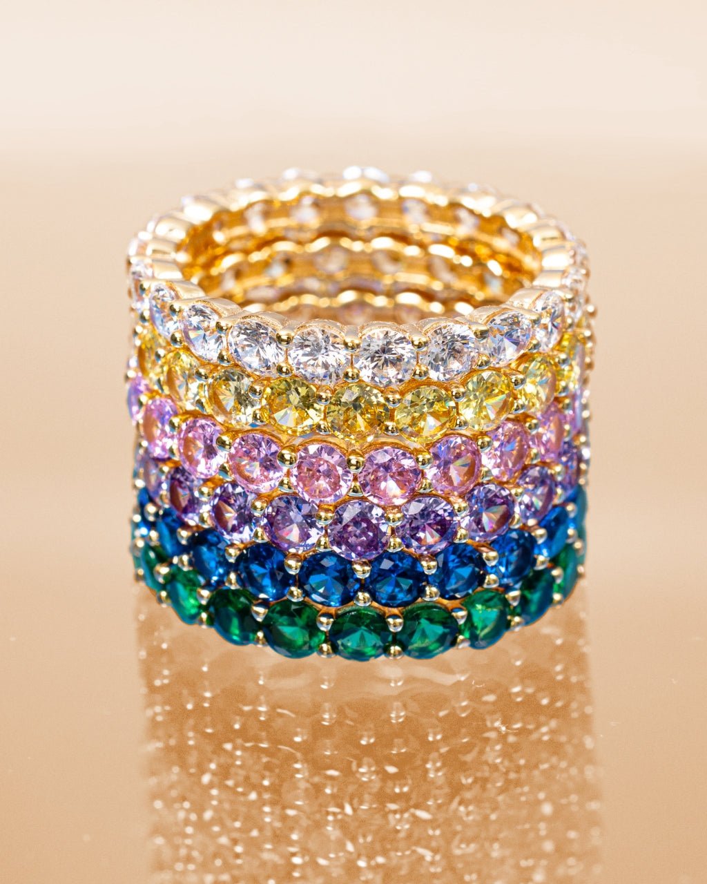 Gracie Pink Sapphire CZ Eternity Ring