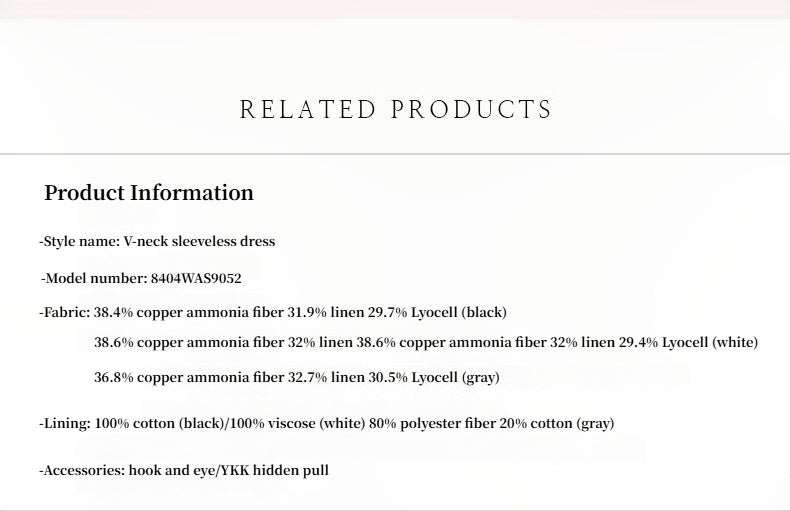 Lightweight and zero-pressure cupro linen textured anti-wrinkle V-neck sleeveless A-line dress by Firelady Fur