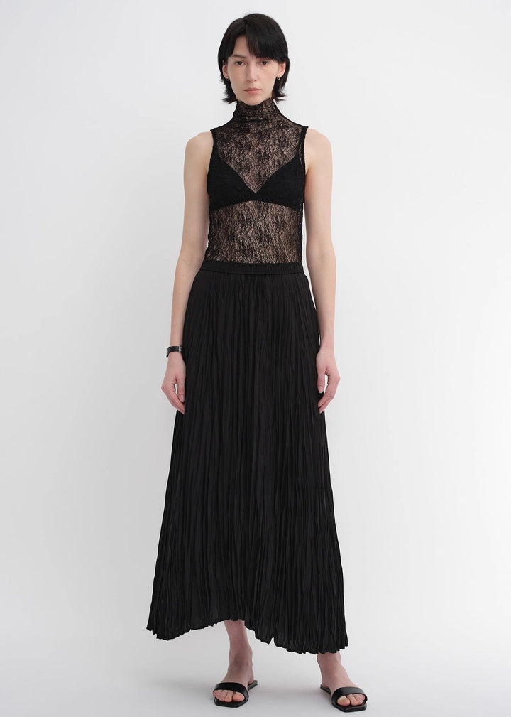 Mulberry silk custom pleated irregular hem skirt for women by Firelady Fur