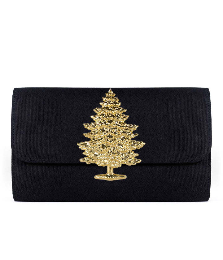 Avery Clutch - Black - XL Gold Charms