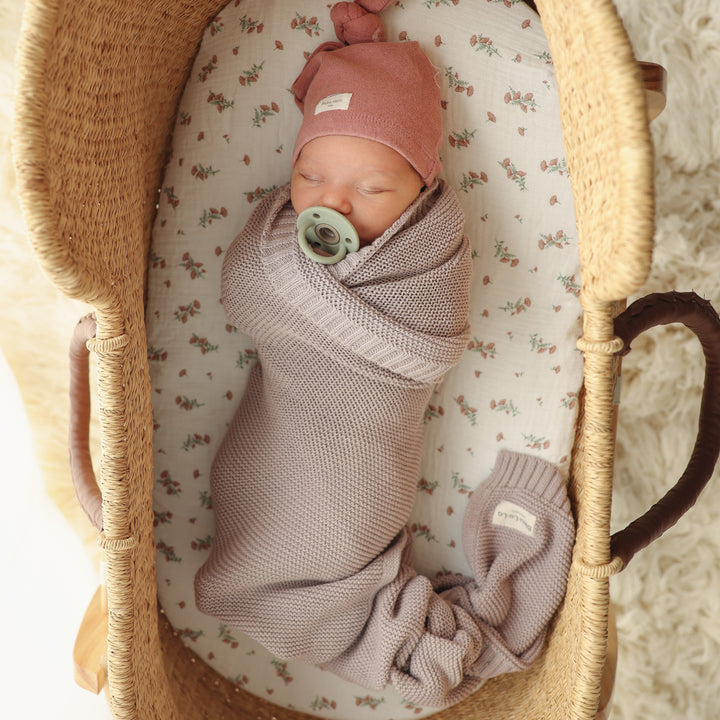 Organic Classic Luxury Knit Baby Swaddle Blanket by Bleu La La