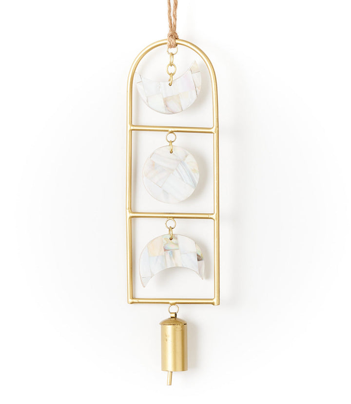 Chayana Moon Phase Mother of Pearl Wind Chime - Fair Trade Decor by Matr Boomie