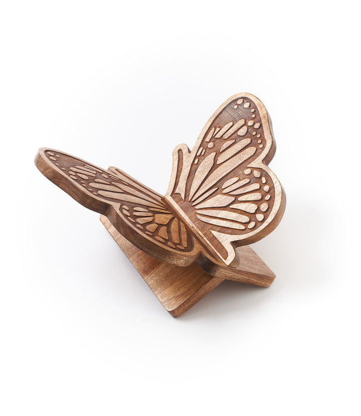 Butterfly Open Book Stand Holder - Handcrafted Wood by Matr Boomie