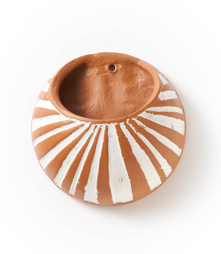 Vasanta Moon Hanging Wall Planter - Terracotta by Matr Boomie