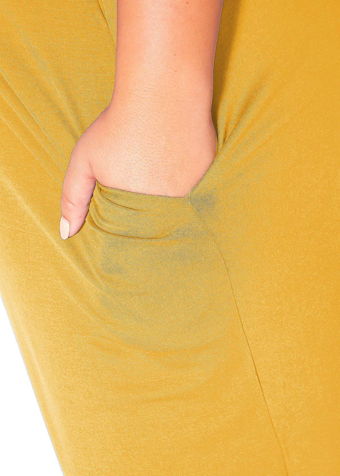 Women's Round Neck T-shirt Dress With Pockets