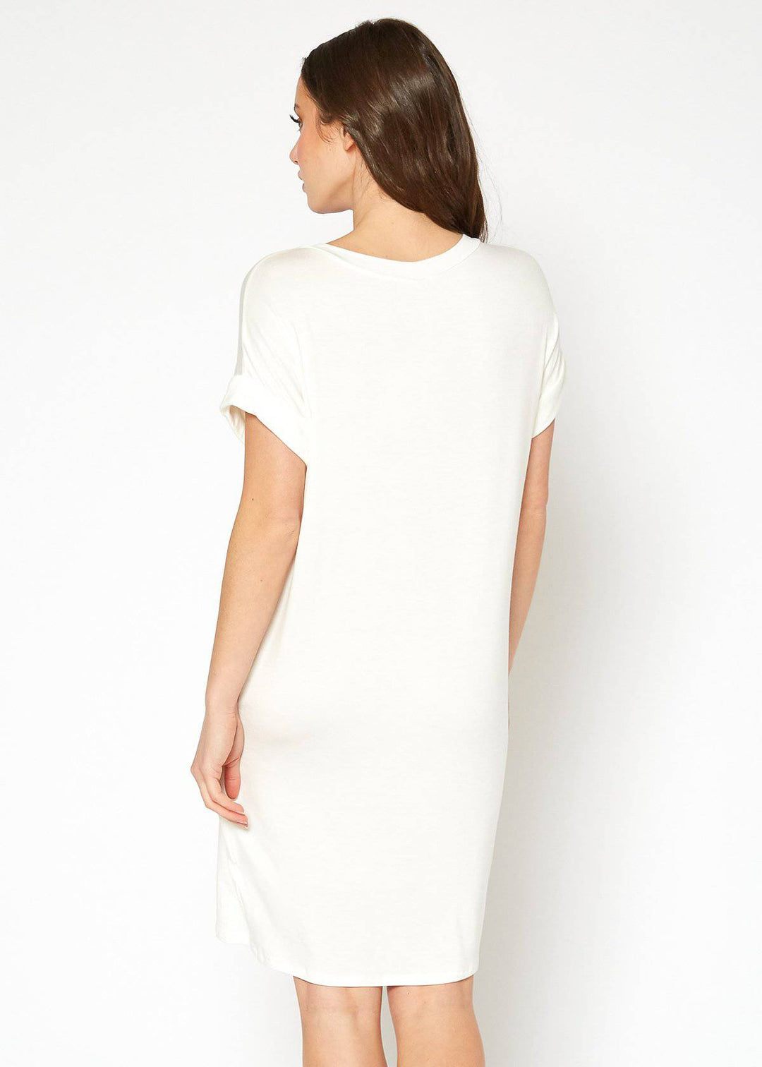 Women's Round Neck T-shirt Dress With Pockets