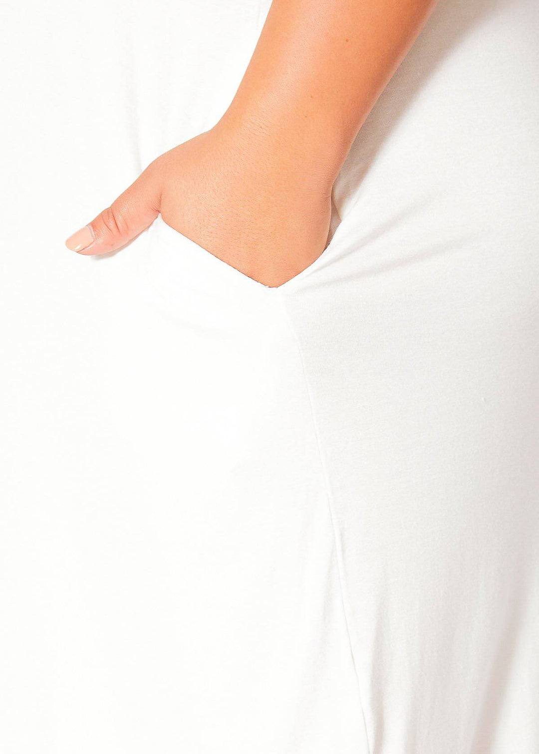 Women's Round Neck T-shirt Dress With Pockets