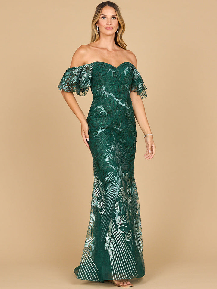 Lara 28884- Off Shoulder Mermaid Lace Gown