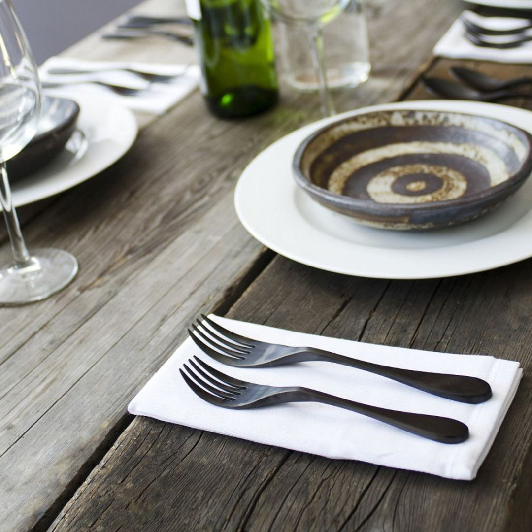 KNORK Coated 5-Piece Place Set, Matte Black by KNORK