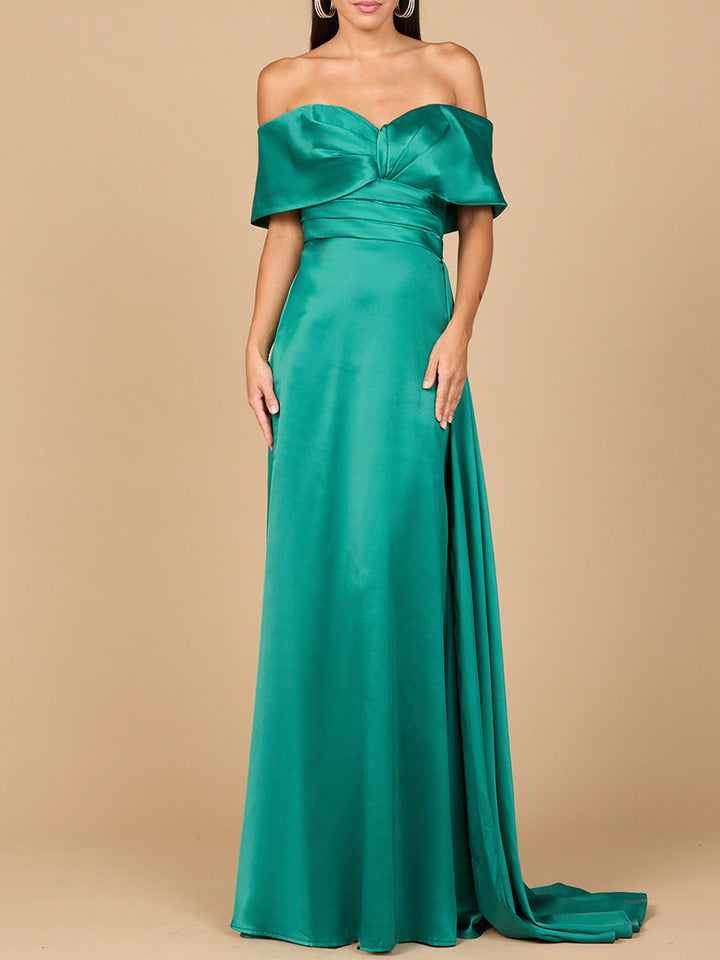 Off Shoulder Satin Dress
