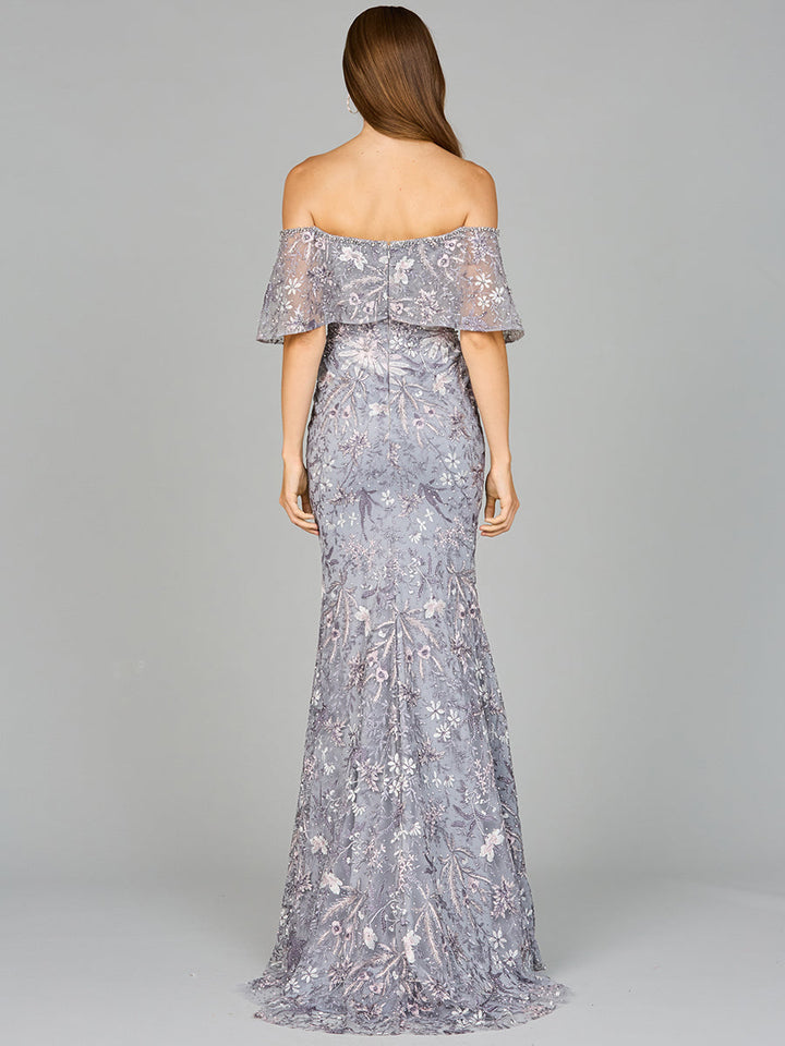 Elegant Off Shoulder Embellished Gown