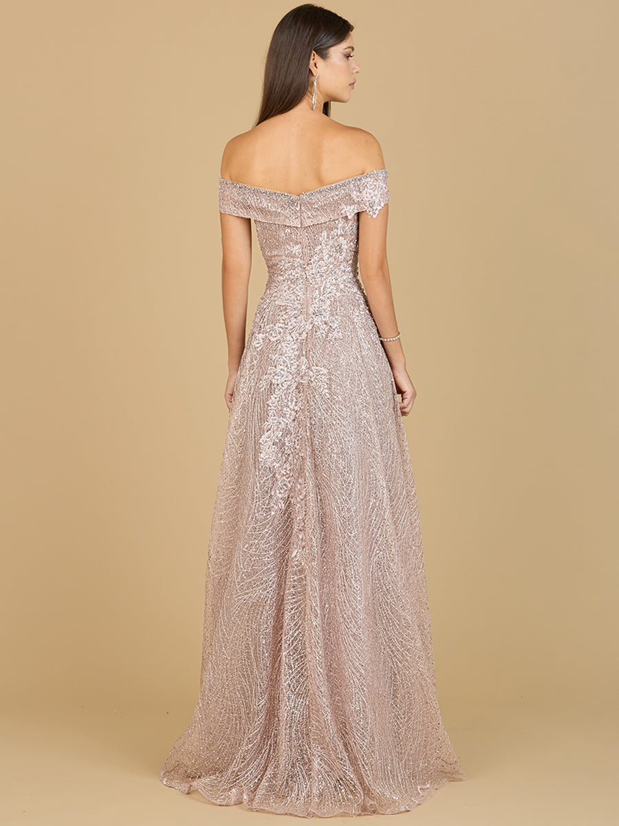 Lara Women's Off Shoulder A-Line Gown - Antique Rose - 12 Lara Women's Off Shoulder A-Line Gown - Antique Rose - 12