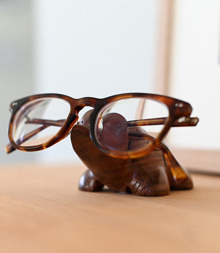 Turtle Eyeglasses Holder/Stand - Hand Carved Indian Rosewood by Matr Boomie