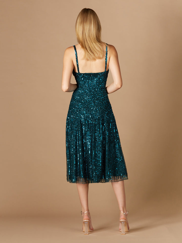 Flowing, Sequin Midi Dress