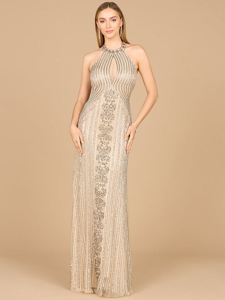 Halter Neck Dress with Keyhole