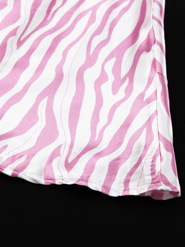Mermaid Contrast Color Printed Zebra-Stripe Skirts by migunica