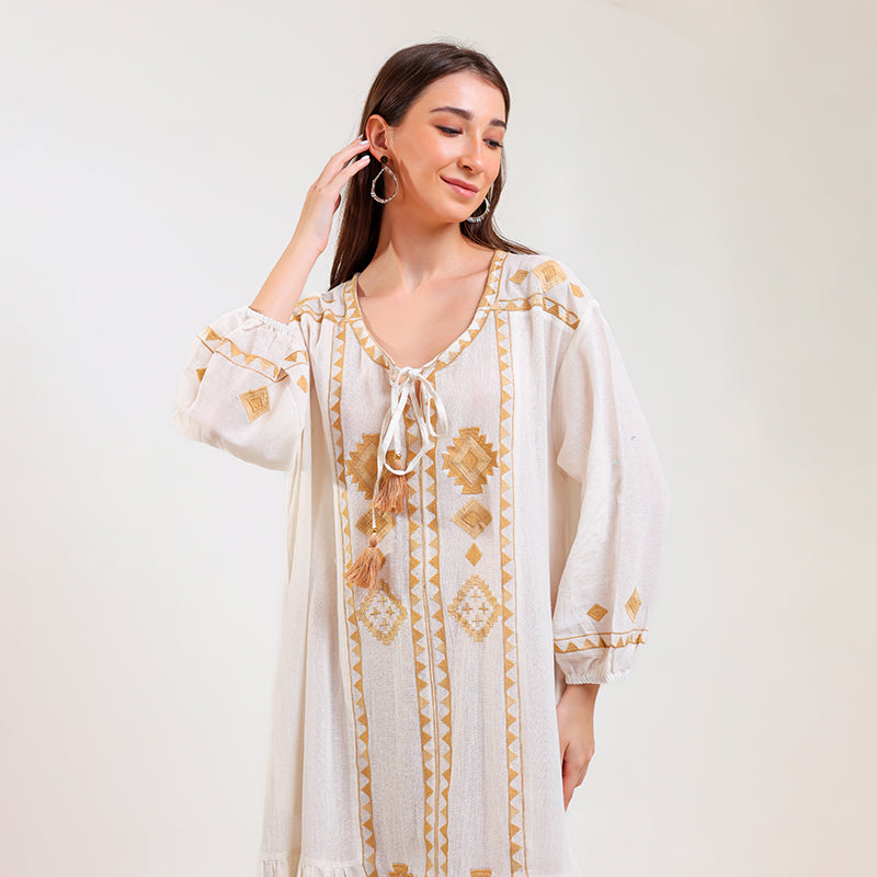 Golden Oasis Dress by Letoz – Pomp and Port