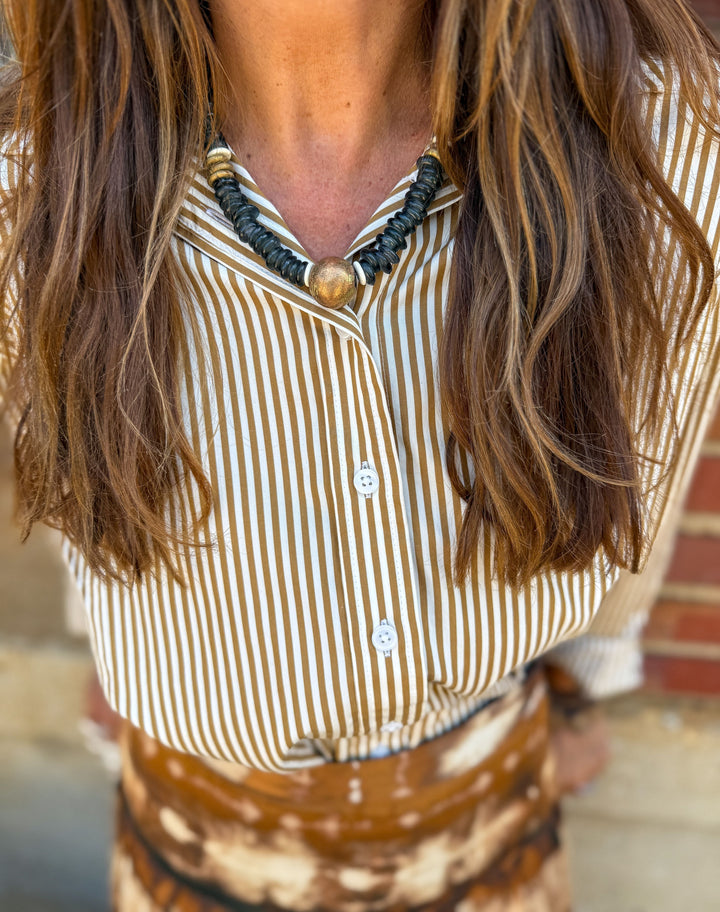 Classic Glass Necklace | Dark Gray