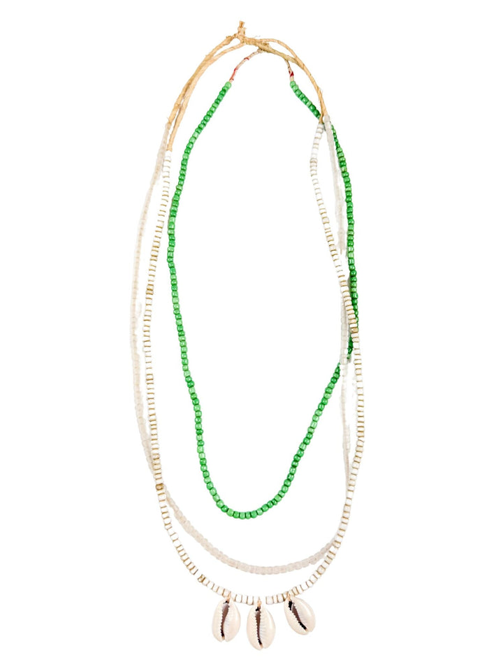 Layer Necklace Set | Green Cowrie
