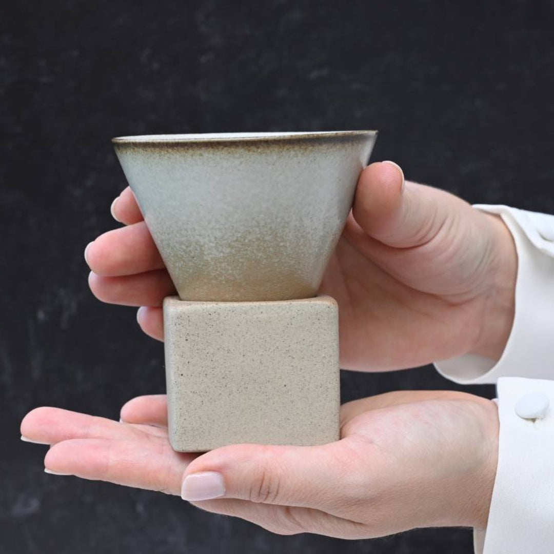 Beige Coffee Mug with Base  - 6.8 oz/200ml by Aprika Life