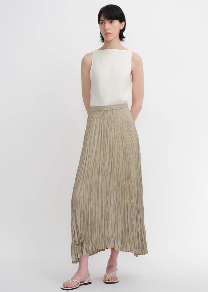 Mulberry silk custom pleated irregular hem skirt for women by Firelady Fur