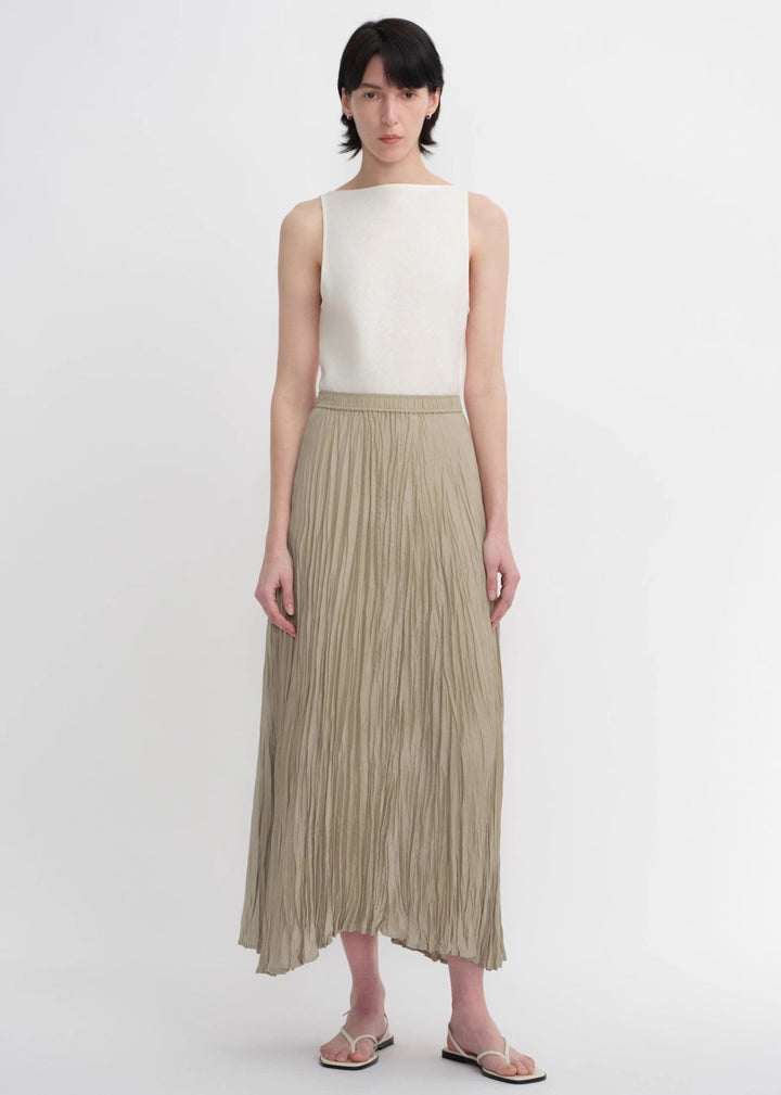 Mulberry silk custom pleated irregular hem skirt for women by Firelady Fur