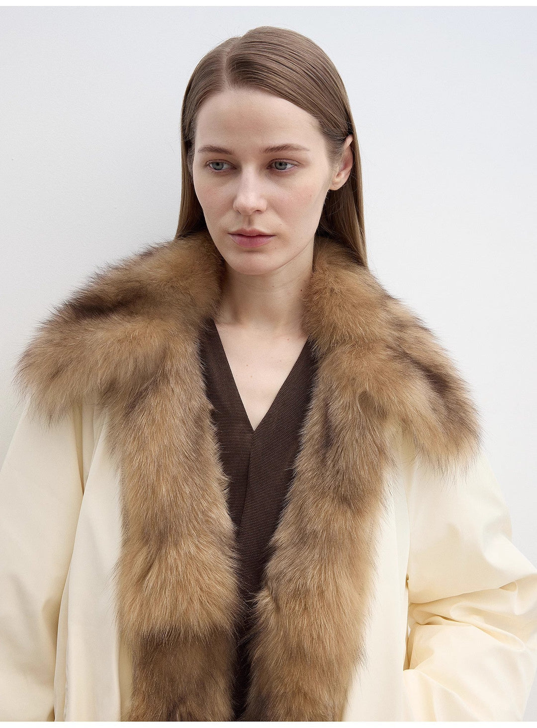 Fireladyfur Women's Detachable Contrasting Fox Fur Collar Down Jacket"Day and Night Rider" by Firelady Fur