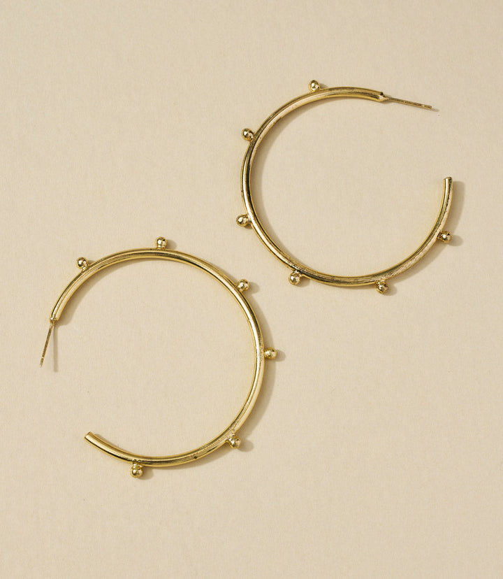 Bhavani Gold Dot Hoop Earrings by Matr Boomie