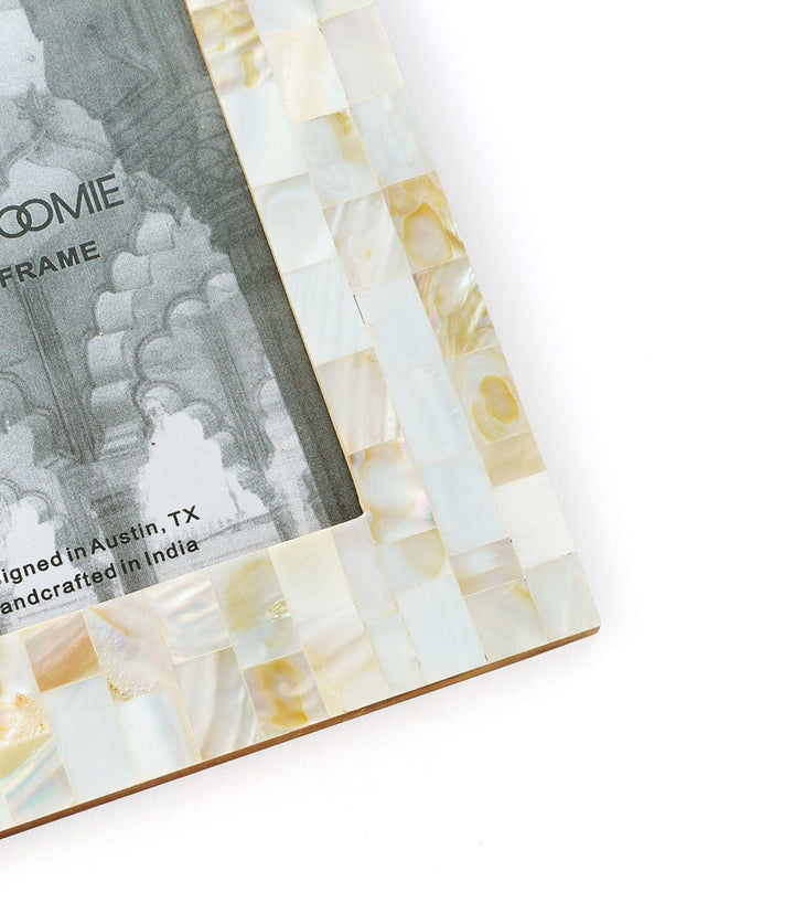 Chitra 5x7 Mother of Pearl Picture Frame- Hand Carved Fair Trade by Matr Boomie